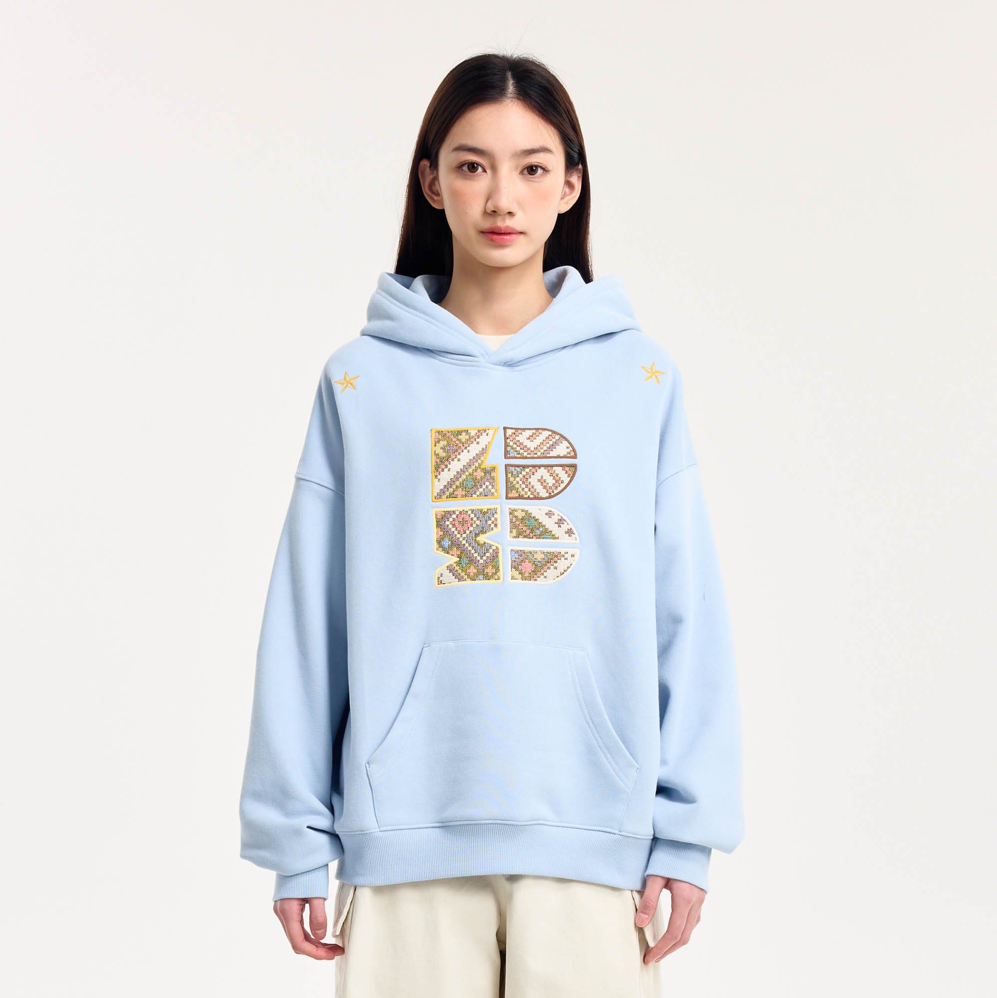 BONELESS Tribal Jacquard LOGO Patch Embroidered Hoodie