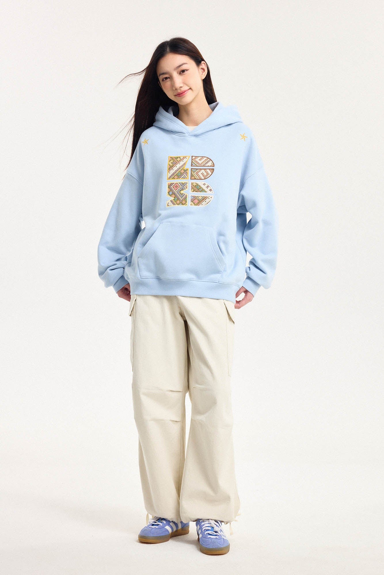 BONELESS Tribal Jacquard LOGO Patch Embroidered Hoodie
