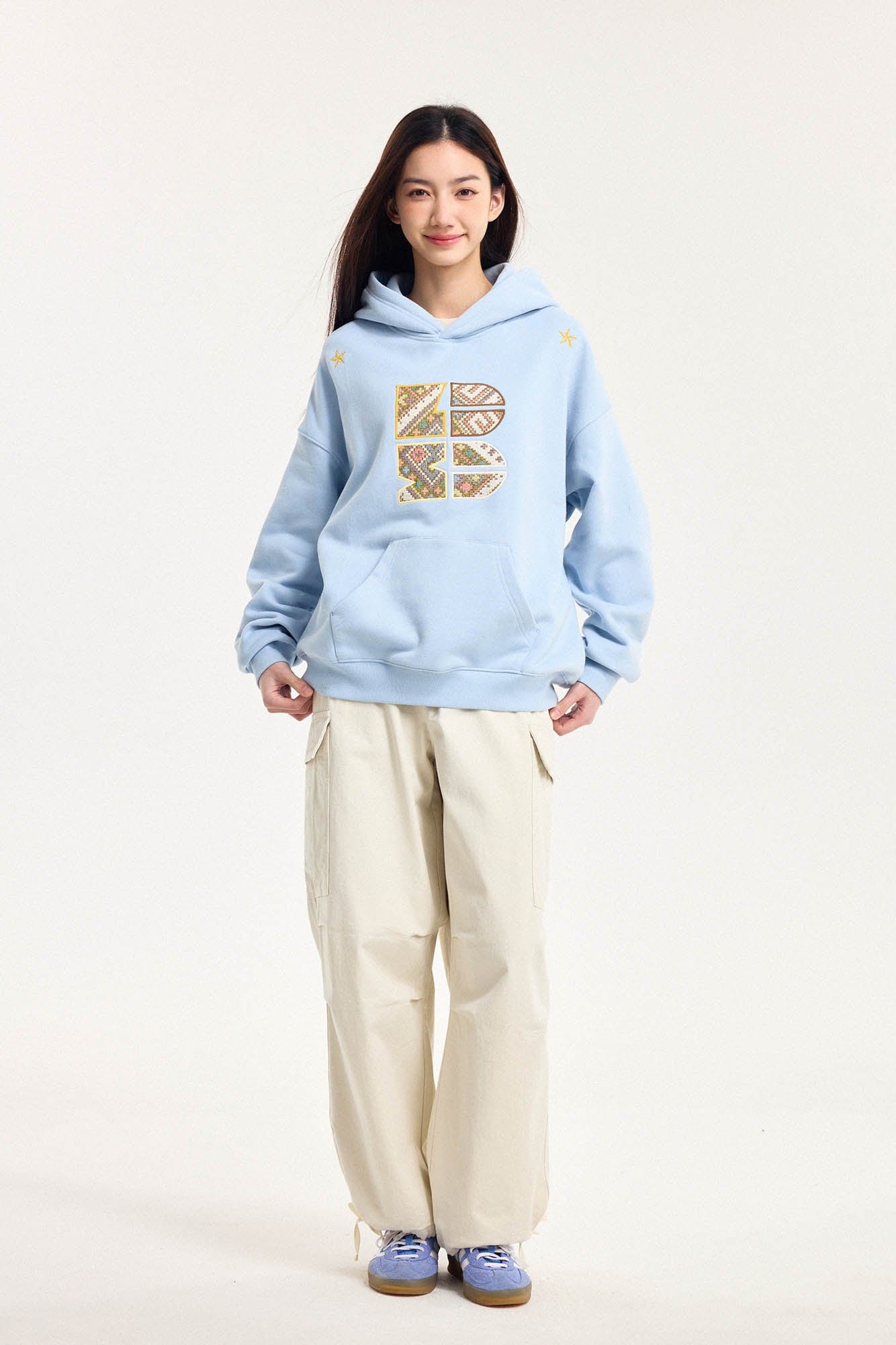 BONELESS Tribal Jacquard LOGO Patch Embroidered Hoodie