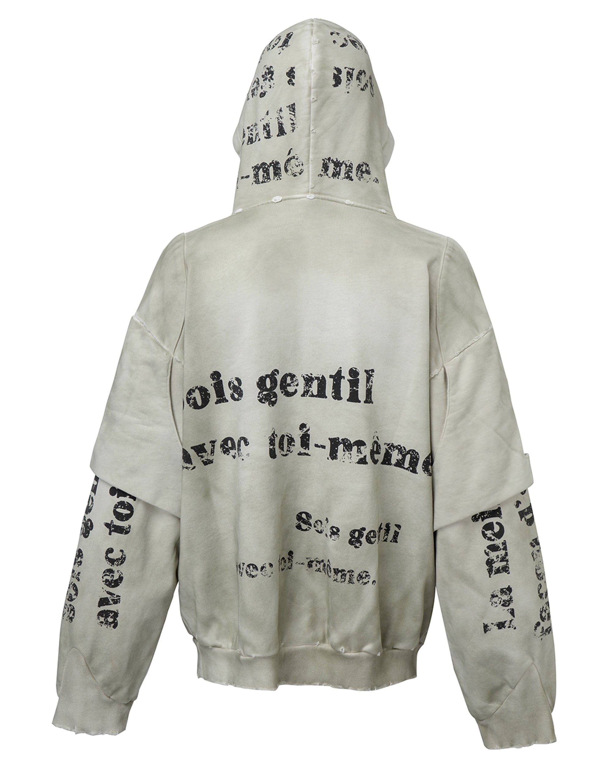 F2CE Distressed Layered Slogan Hoodie