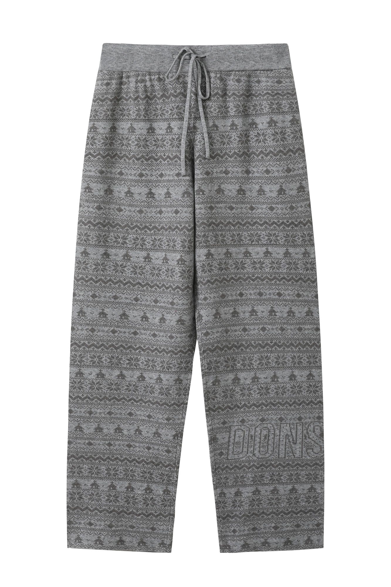 DONSMOKE Fair Isle Knit Wide-Leg Pants