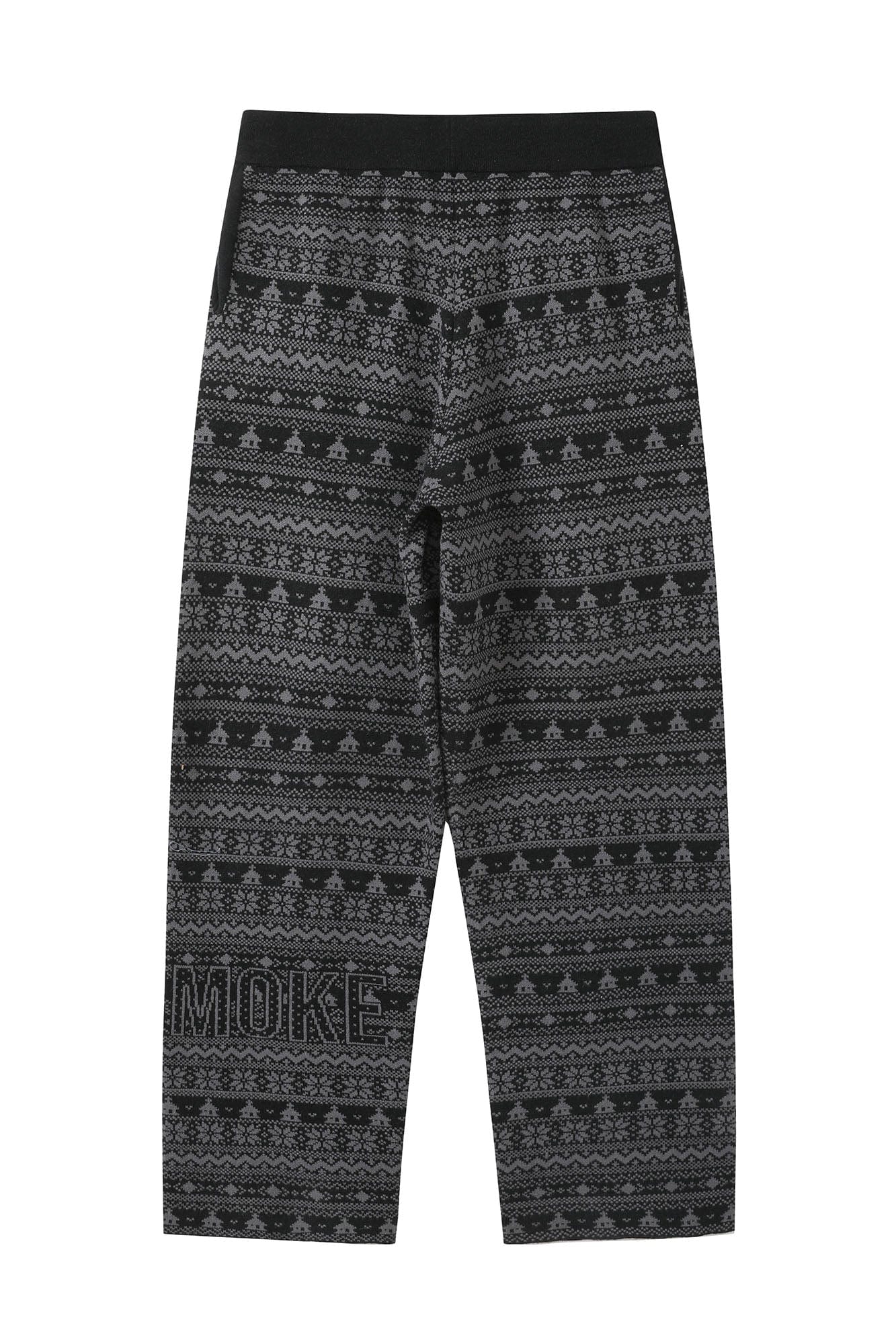 DONSMOKE Fair Isle Knit Wide-Leg Pants