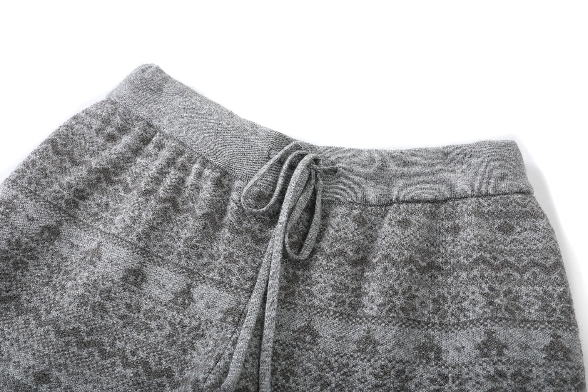 DONSMOKE Fair Isle Knit Wide-Leg Pants