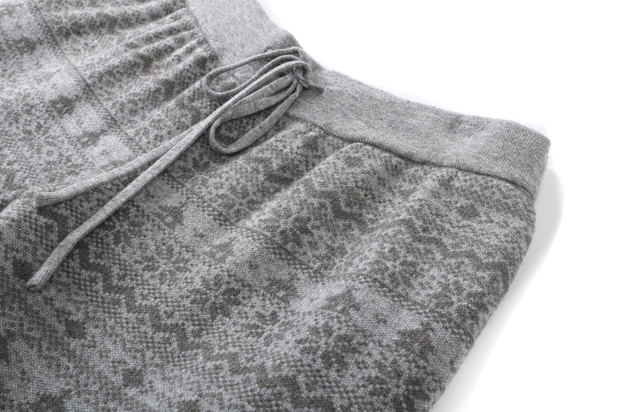 DONSMOKE Fair Isle Knit Wide-Leg Pants