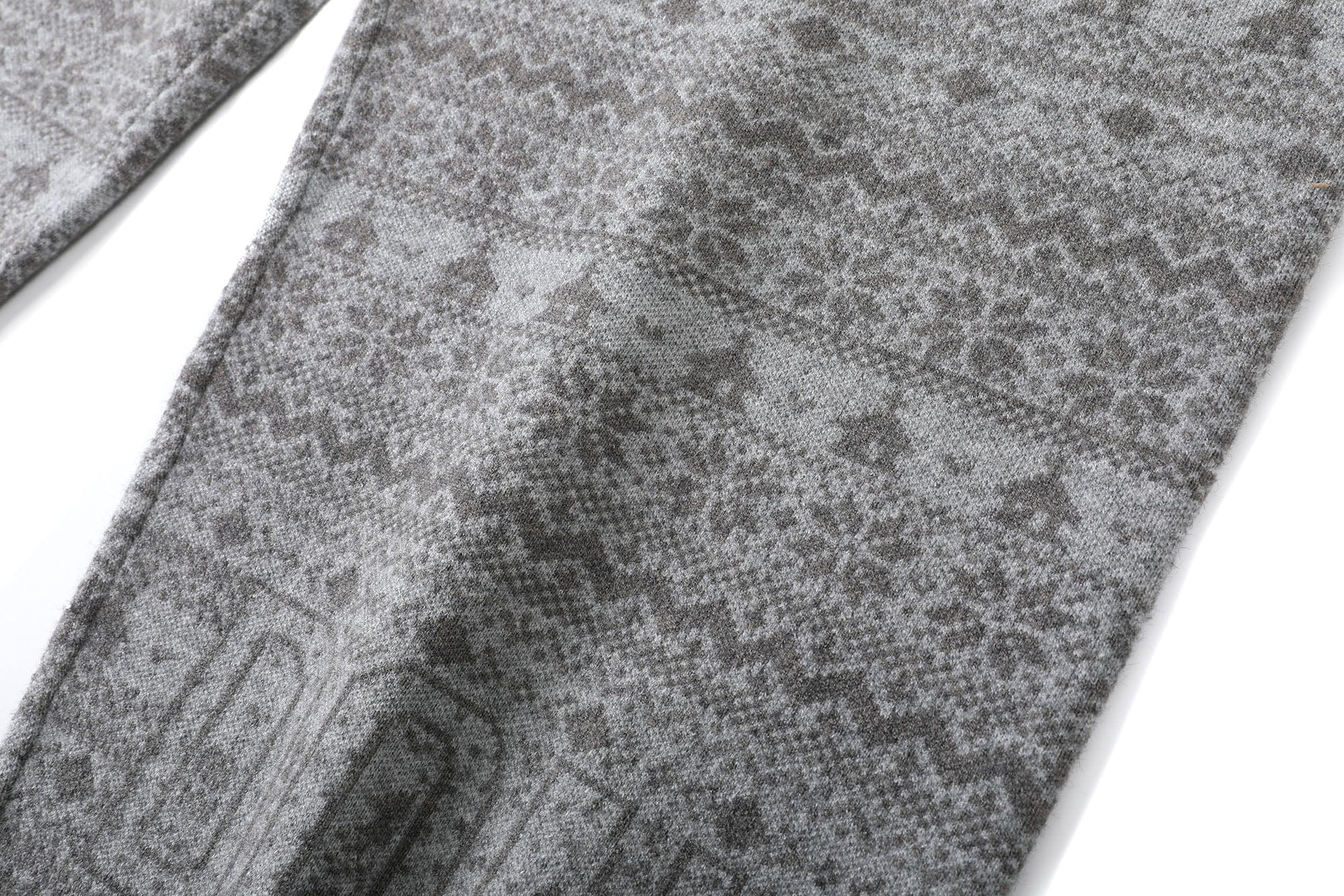 DONSMOKE Fair Isle Knit Wide-Leg Pants