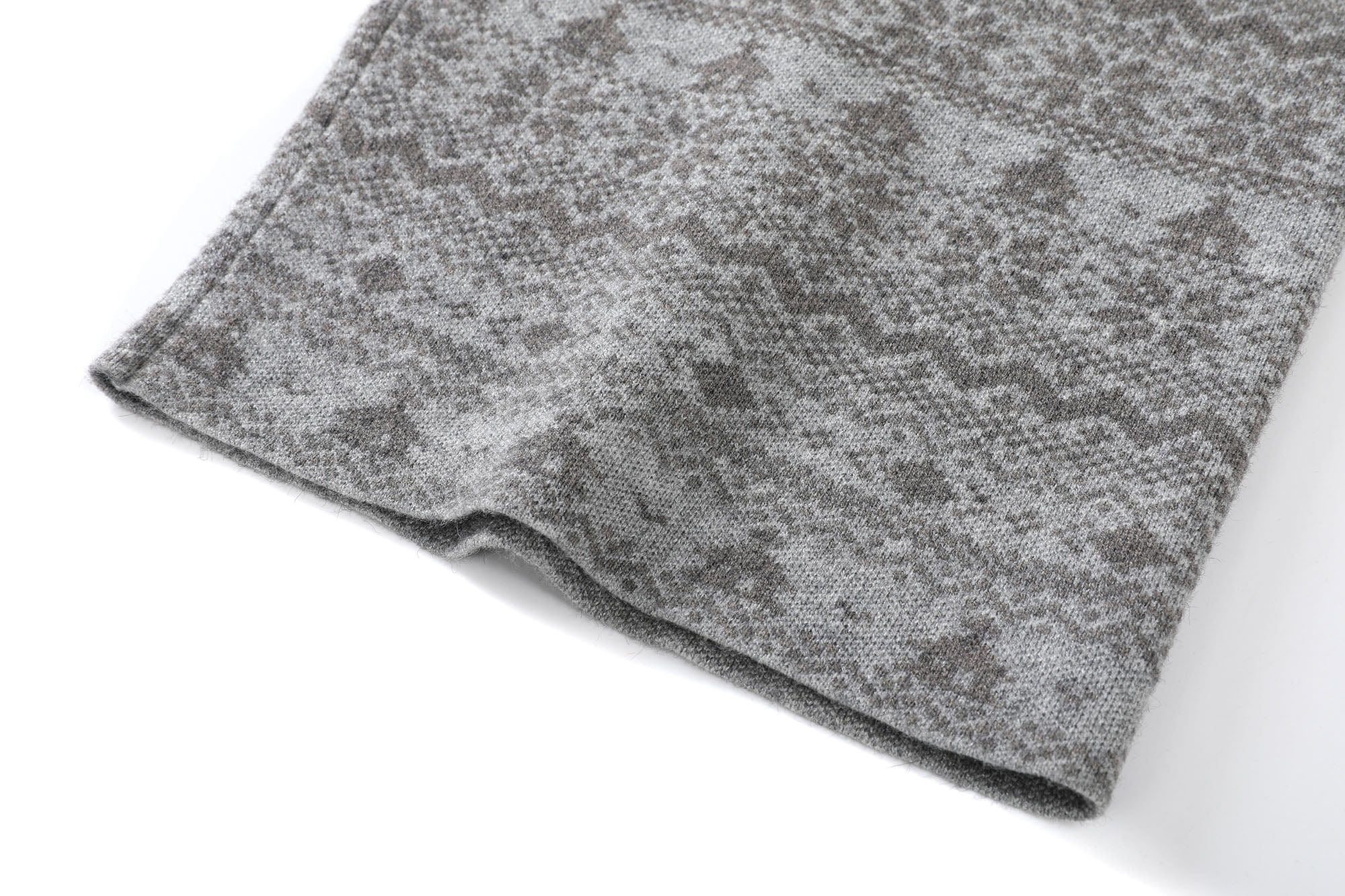 DONSMOKE Fair Isle Knit Wide-Leg Pants
