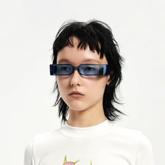 DAMAGE ASIA OPTICALS Square Frame Thick Temple Sunglasses