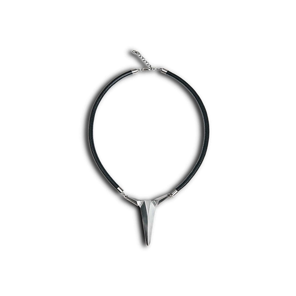SSIN7 Spike Pendant Faux Leather Necklace