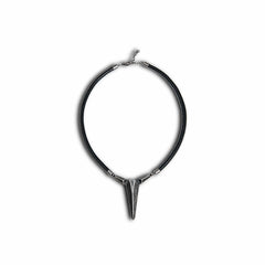 SSIN7 Spike Pendant Faux Leather Necklace
