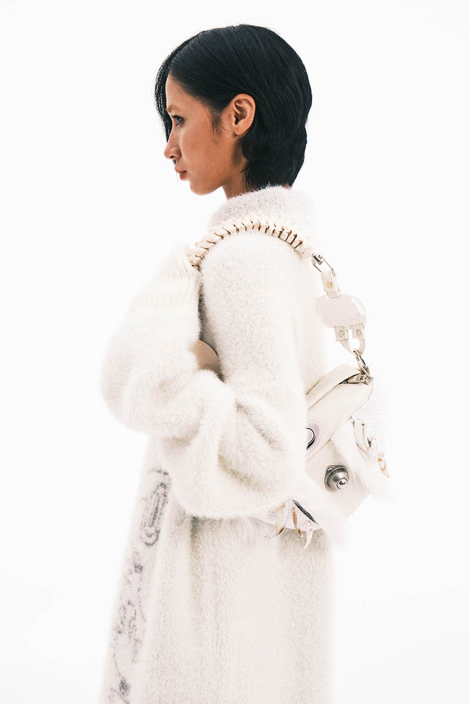 EMBRYO Skeleton Faux Fur Handbag