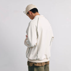 BANANA CLUB Stitch Half-Zip Pullover Sweatshirt