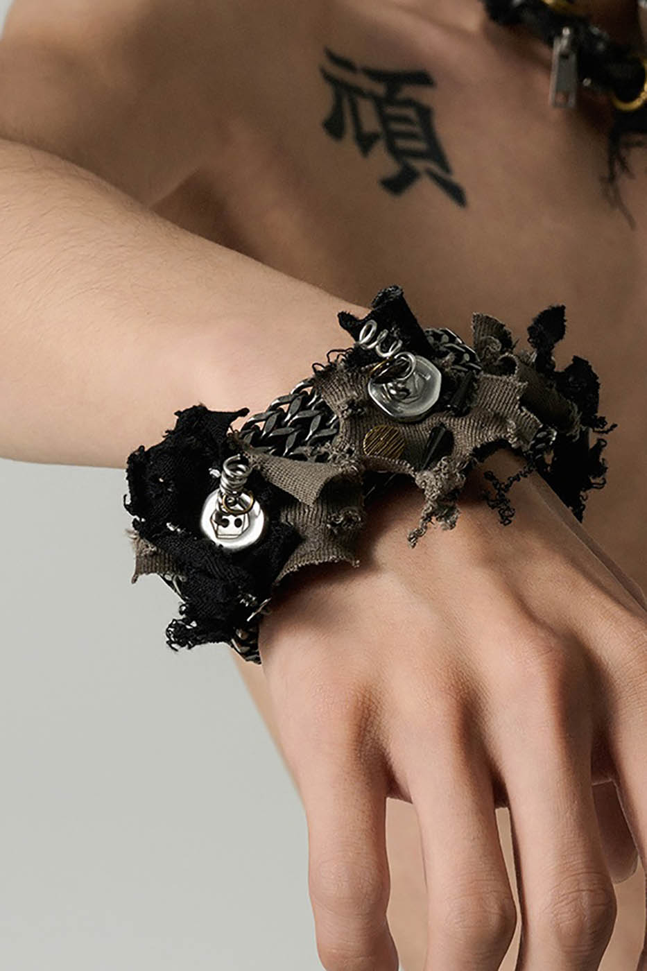 ILLUSORY x FLYERRER Distressed Metal Fabric Bracelet