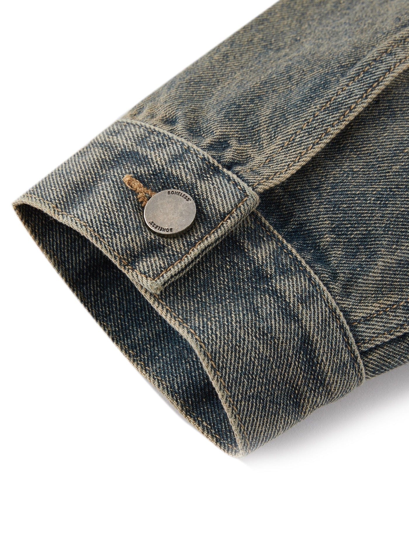 BONELESS Washed Spliced Denim Jacket