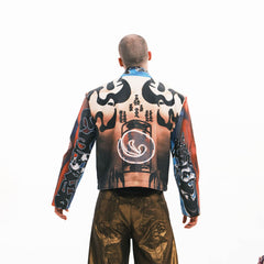 EMBRYO Cyber Totemic Muscle Faux Leather Jacket