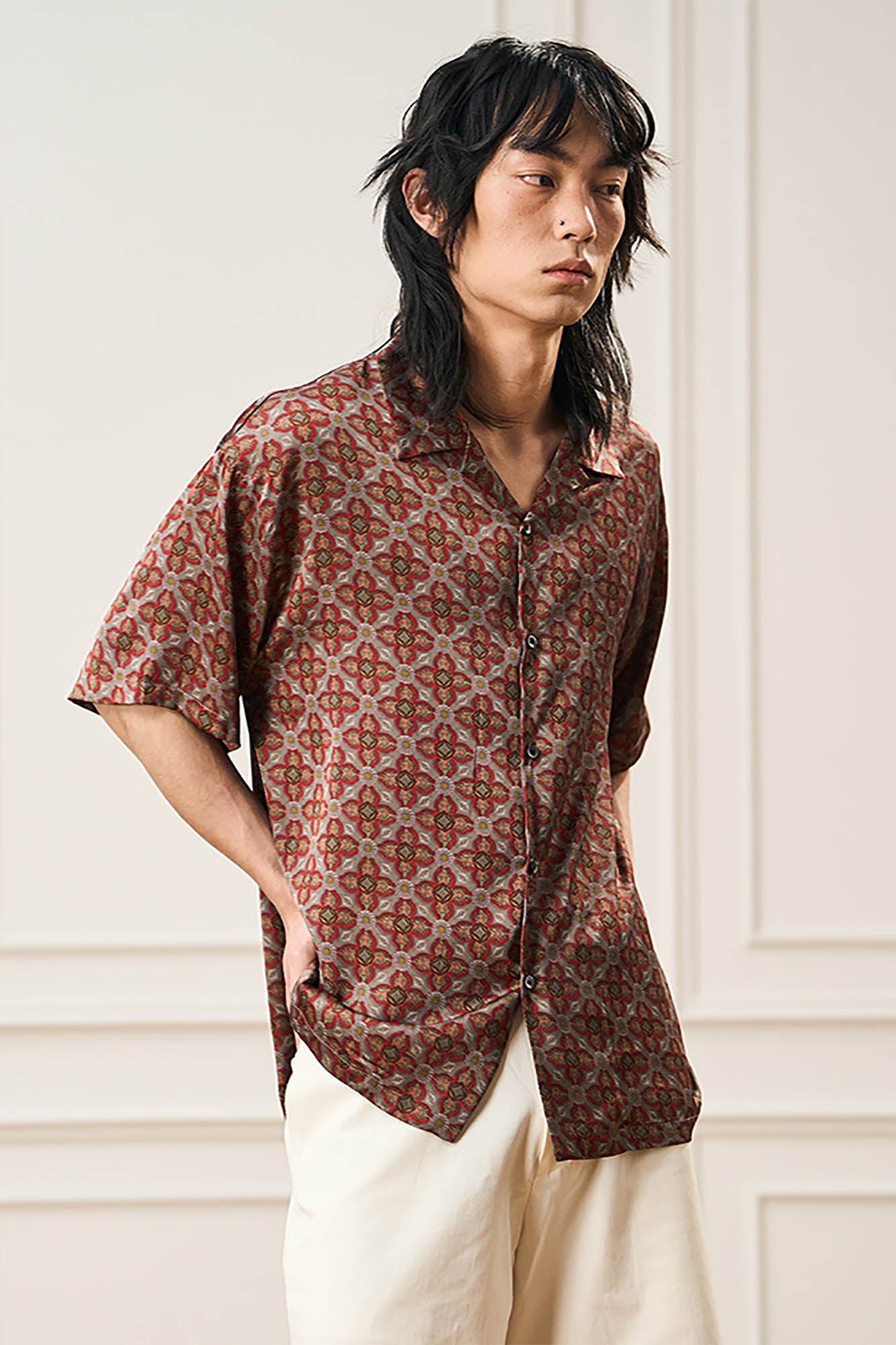 EPIC POETRY Medieval Tile Cuban Half Shirt