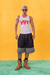 CLP Folded-Hem Spliced Denim Shorts