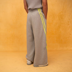 CLP Slanted-Stripe Wide-Leg Drawstring Sweatpants