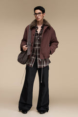 OPICLOTH Distressed Velvet Hobo Bag