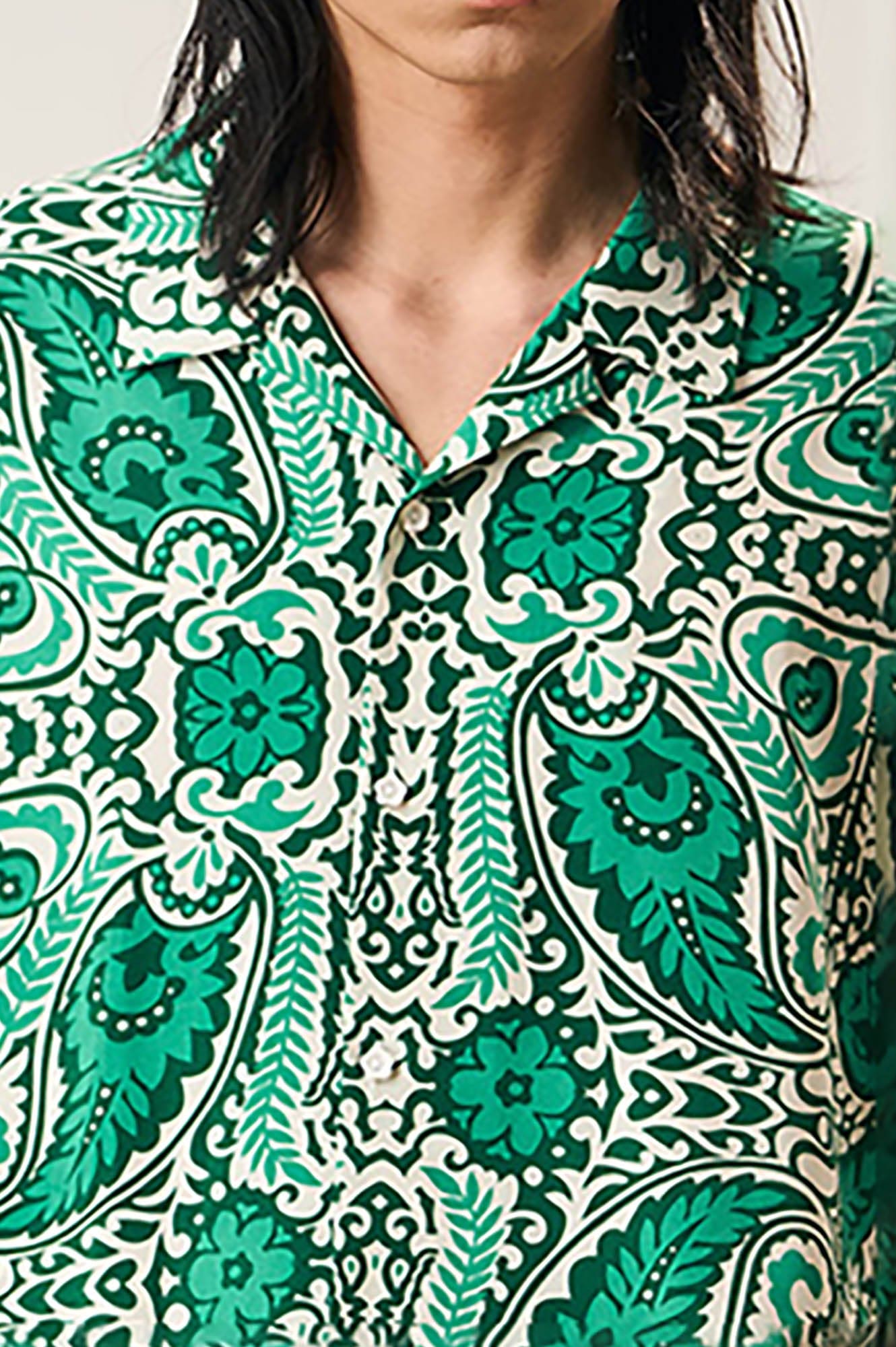 EPIC POETRY Paisley Prints Cuban Half Shirt