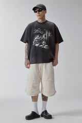 F2CE Layered Spliced Frayed-Edge Shorts