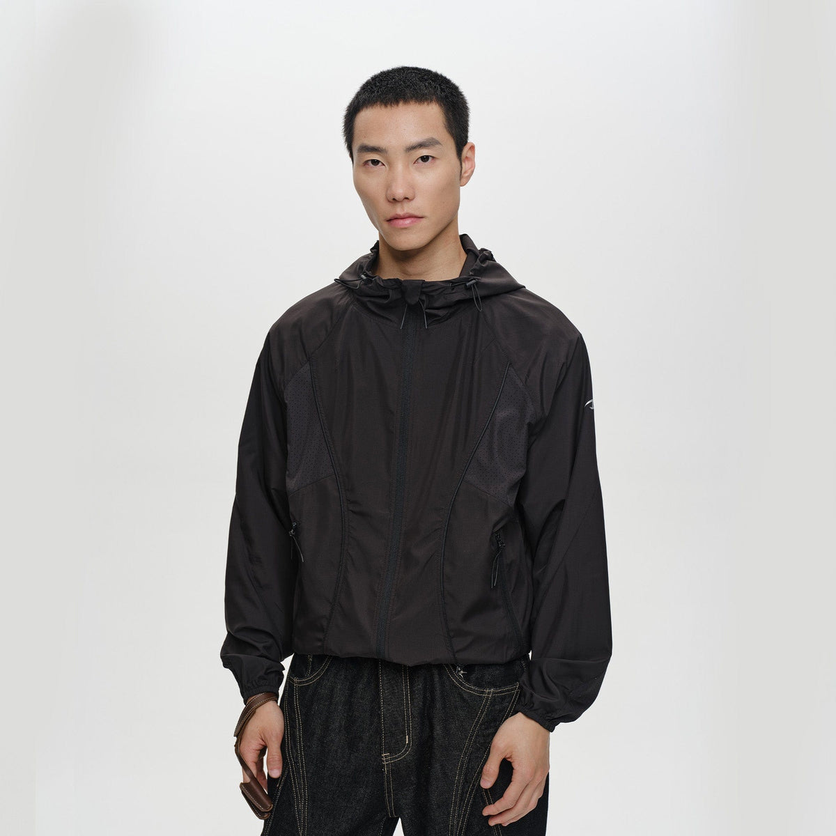 CATSSTAC Spliced Laser-Perforated Waterproof UV Production Hooded Jacket