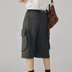 GONGHE REPUB Retro Pleated Multi-Pocket Shorts