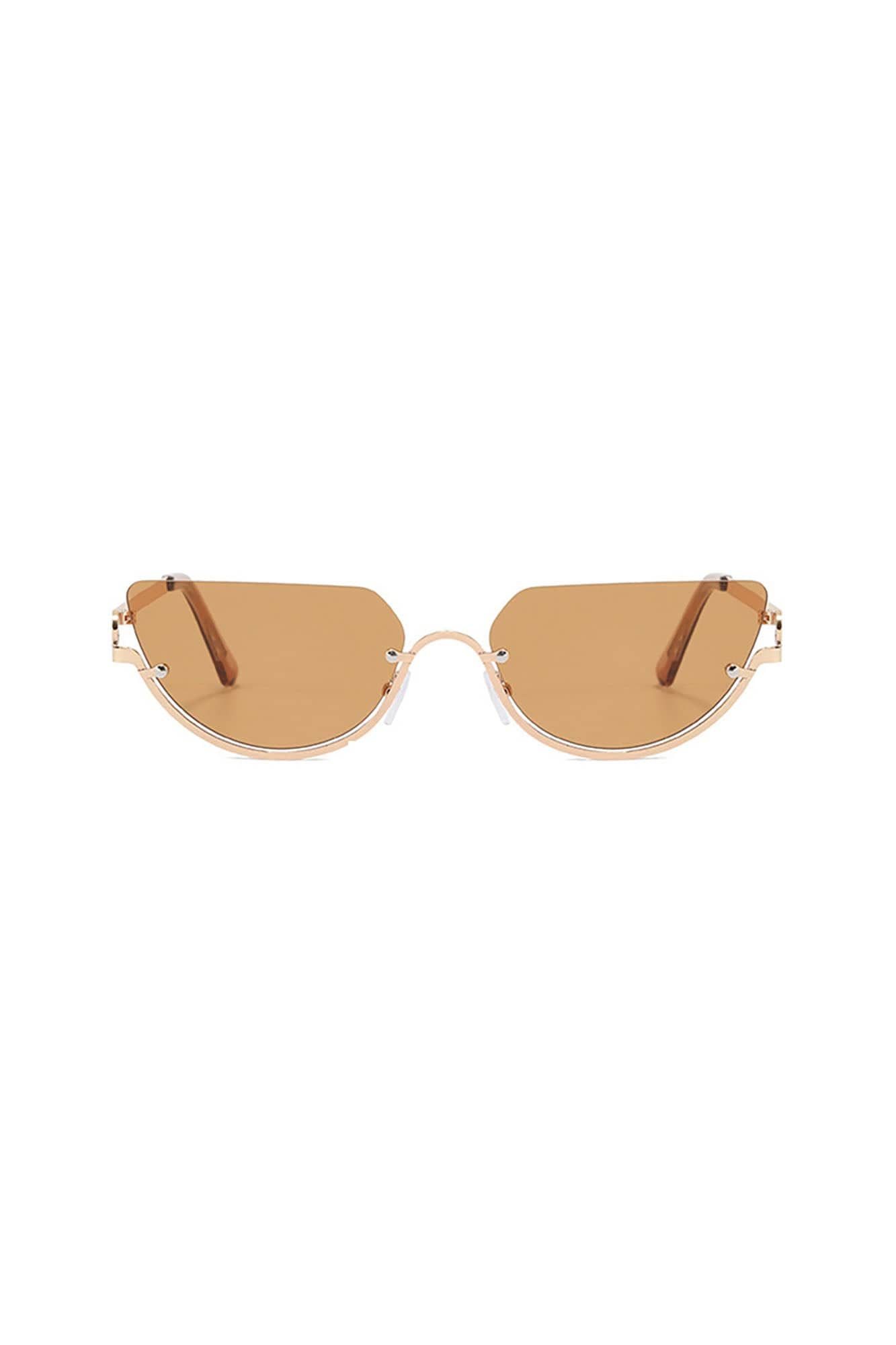 DAMAGE ASIA Semi-Oval Half-Rim Curved Frame Glasses