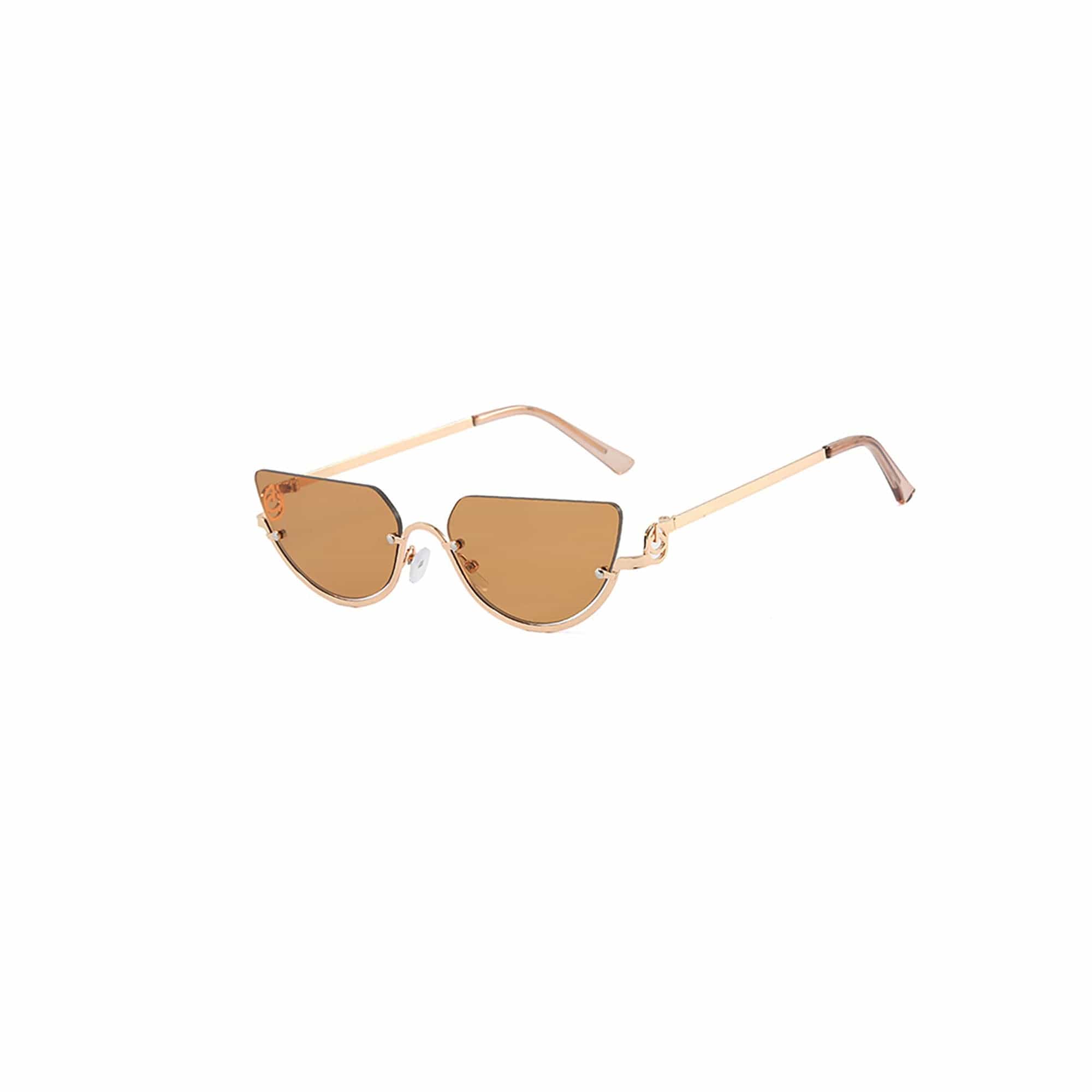 DAMAGE ASIA Semi-Oval Half-Rim Curved Frame Glasses