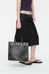 ARTIFICIAL WORLD Logo Graphic Leather Tote Bag