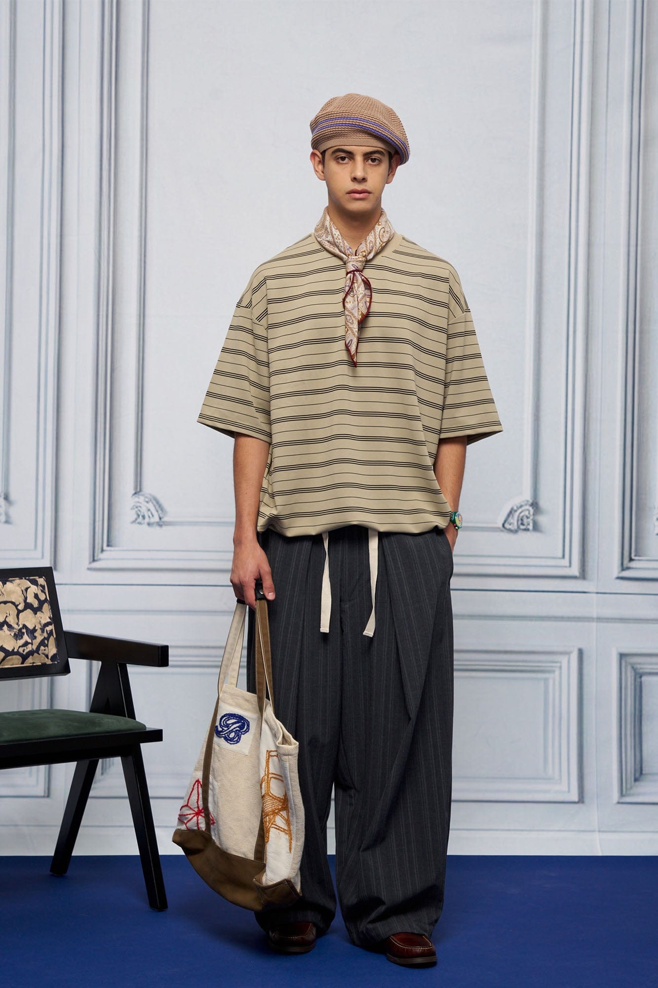 UNLIMITED MOTE Pleated Drawstring Wide-Leg Pants