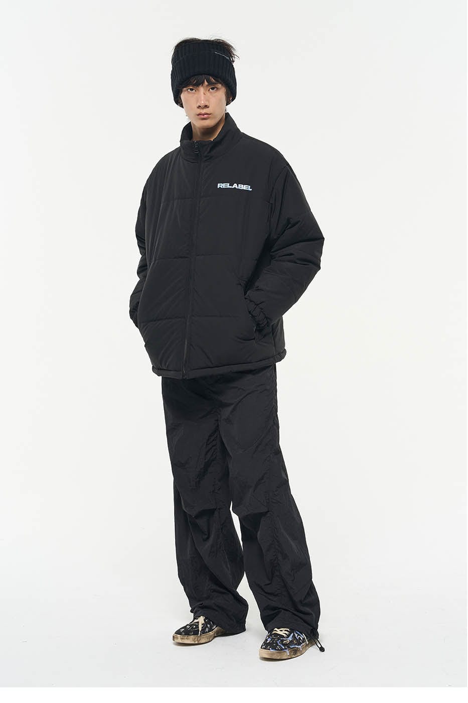 RELABEL Drawstring Pleated Wide-Leg Pants
