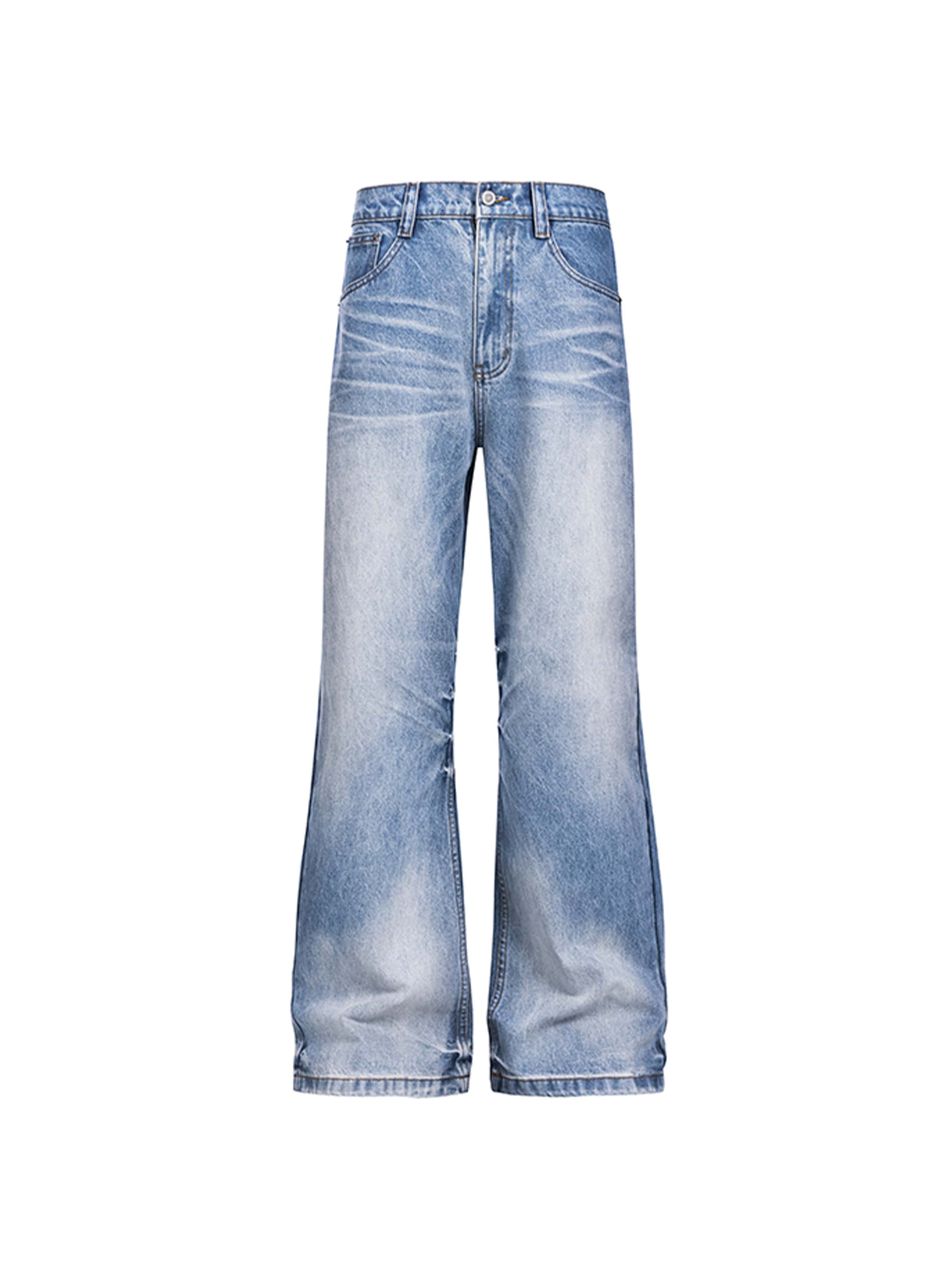 CATSSTAC Frost-Washed Wide-Leg Flared Jeans