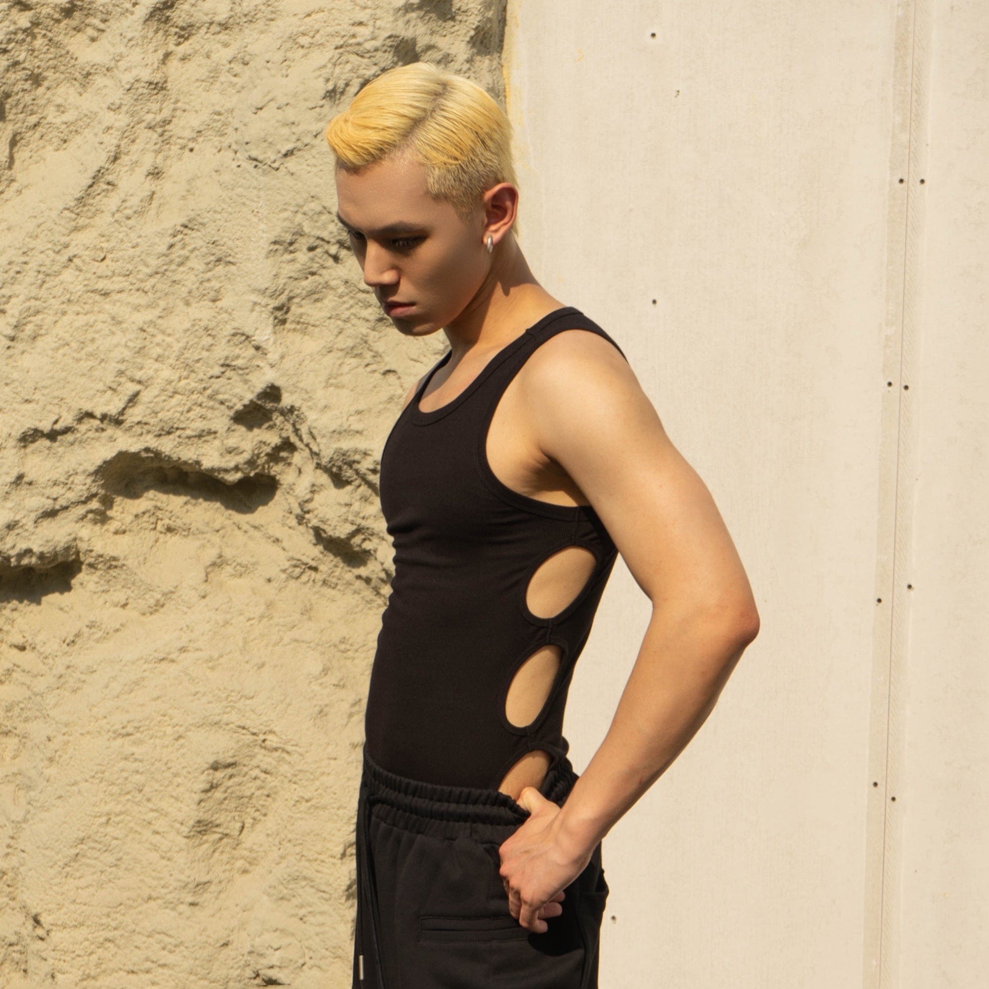 CLP Slim Hollowed Tank Top White