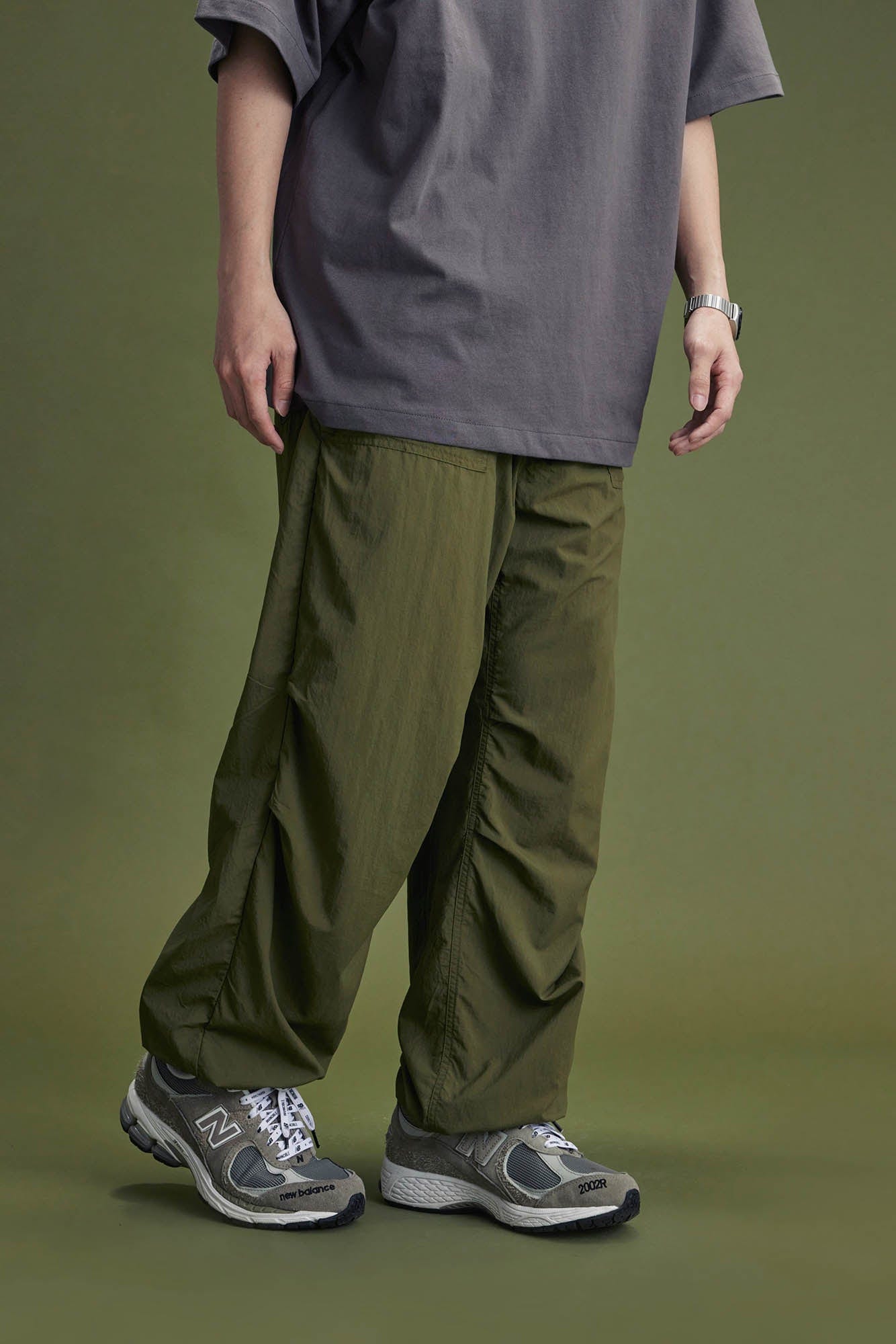 BANANA CLUB Quick-Dry Crinkled Wide-Leg Stretch Pants