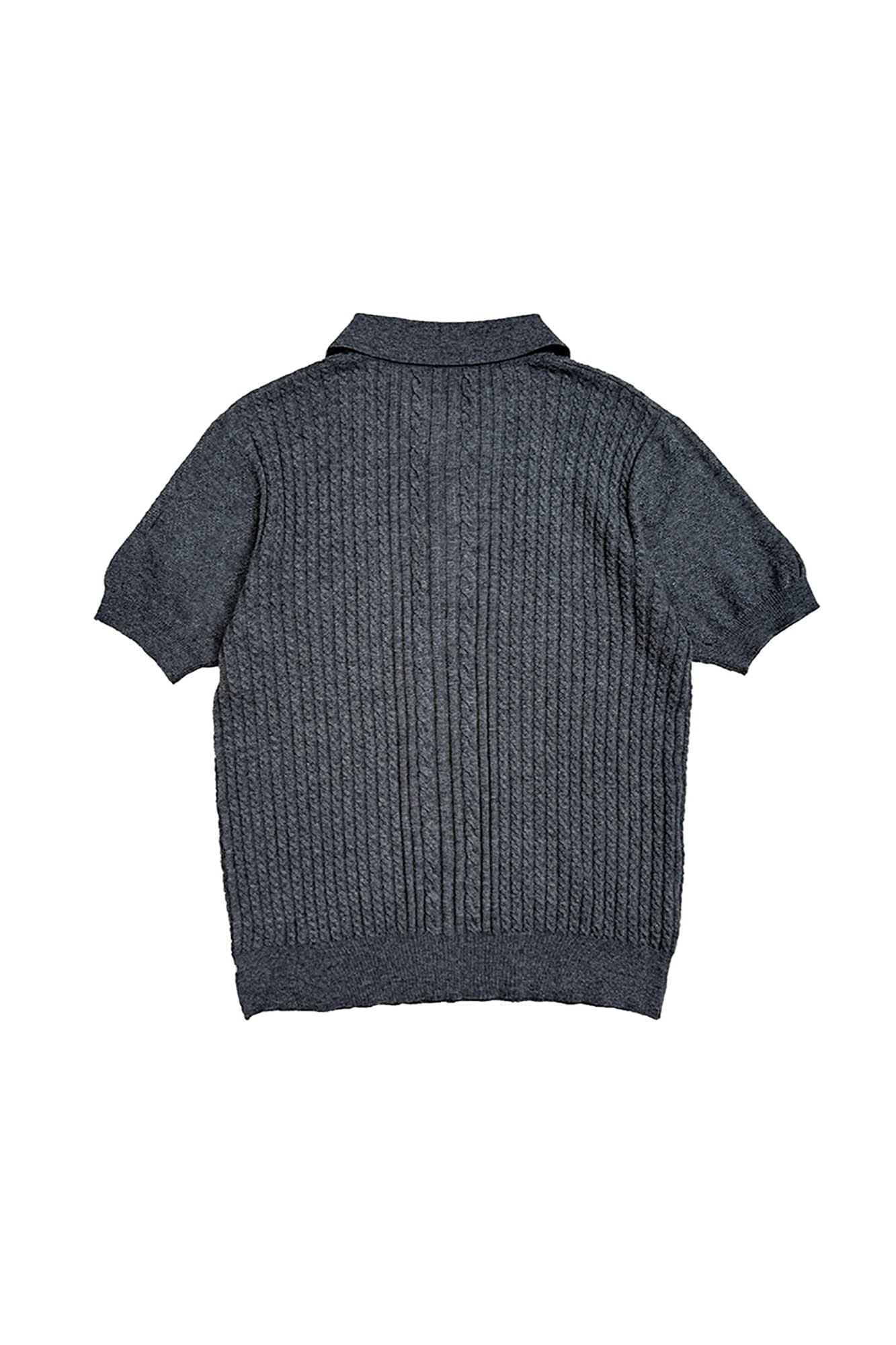 RICHILL Cable-Knit Polo T-Shirt