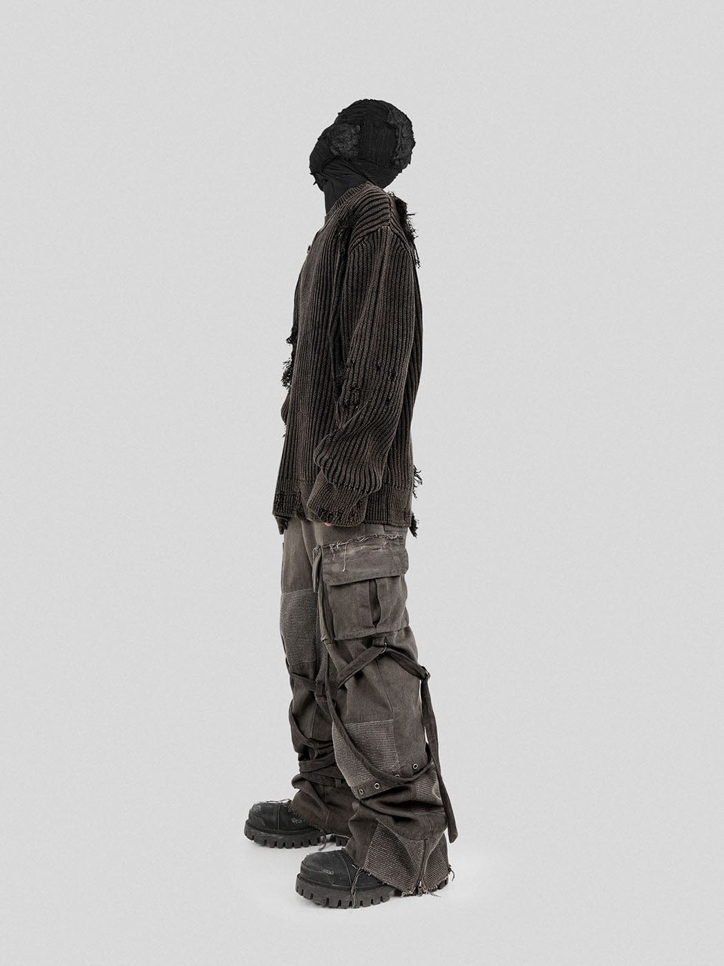 UNDERWATER Wasteland Ripped Sweater Charcoal