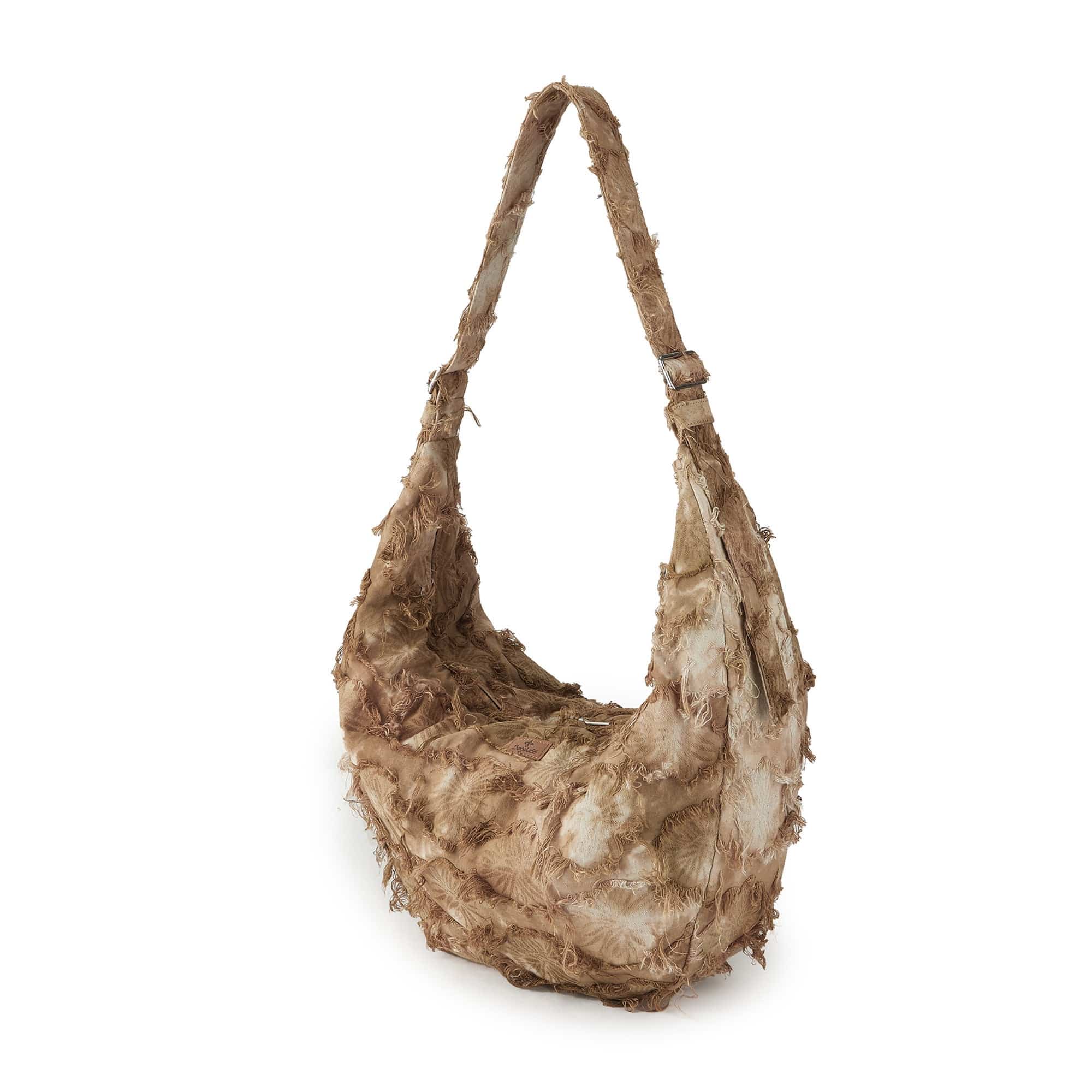 BONELESS Tie-Dye Floral Frayed Spliced Hobo Bag