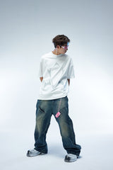 WHISTLEHUNTER Multi-Layered Washed Straight Jeans (Only Size M Left)
