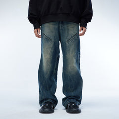 WHISTLEHUNTER Multi-Layered Washed Straight Jeans (Only Size M Left)