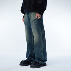 WHISTLEHUNTER Multi-Layered Washed Straight Jeans (Only Size M Left)