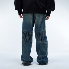 WHISTLEHUNTER Multi-Layered Washed Straight Jeans (Only Size M Left)