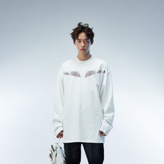 WHISTLEHUNTER Misaligned Hallucination Faux Leather Logo L/S Tee