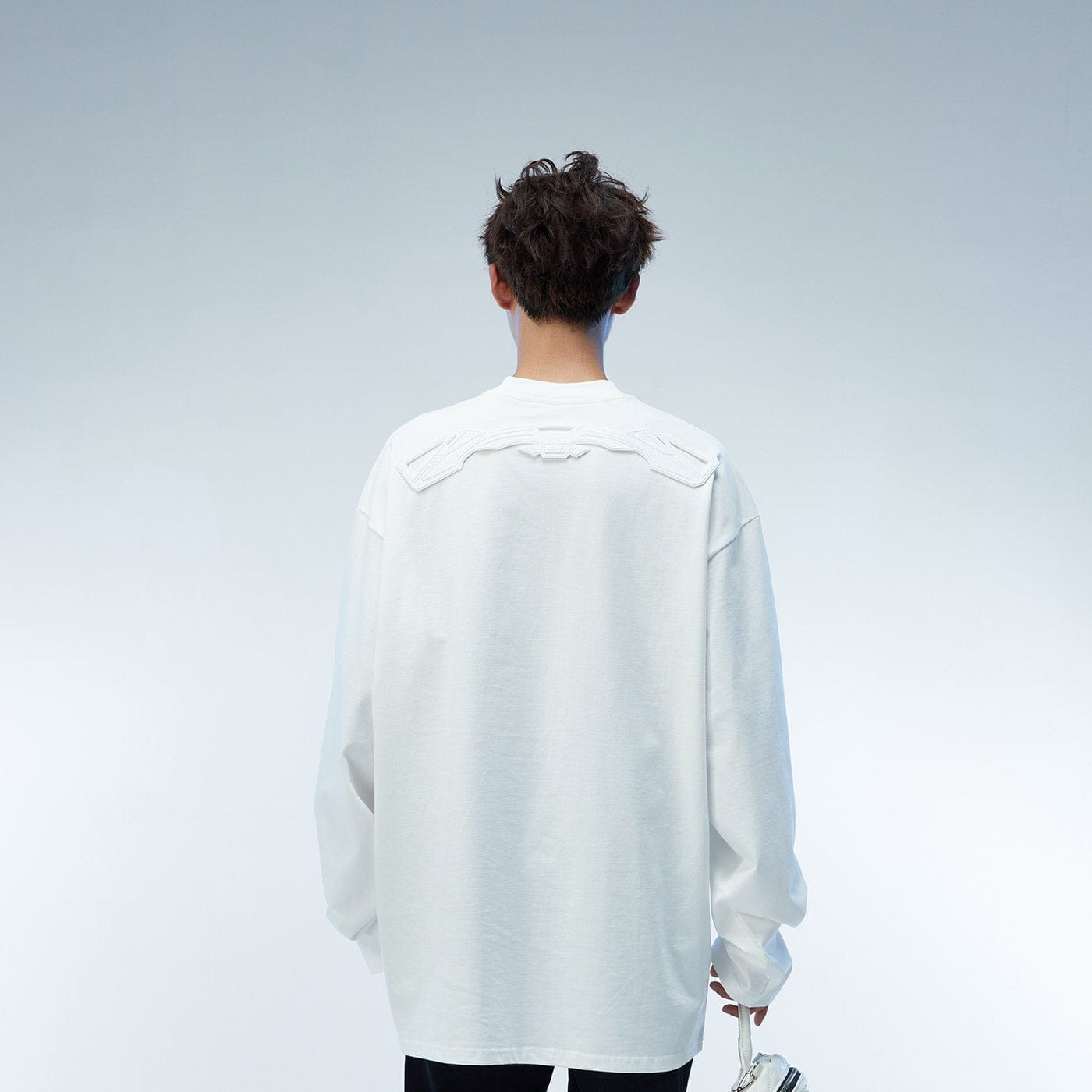 WHISTLEHUNTER Misaligned Hallucination Faux Leather Logo L/S Tee