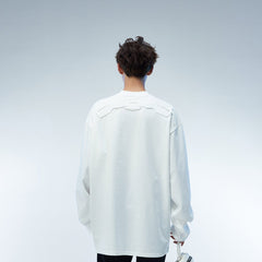 WHISTLEHUNTER Misaligned Hallucination Faux Leather Logo L/S Tee