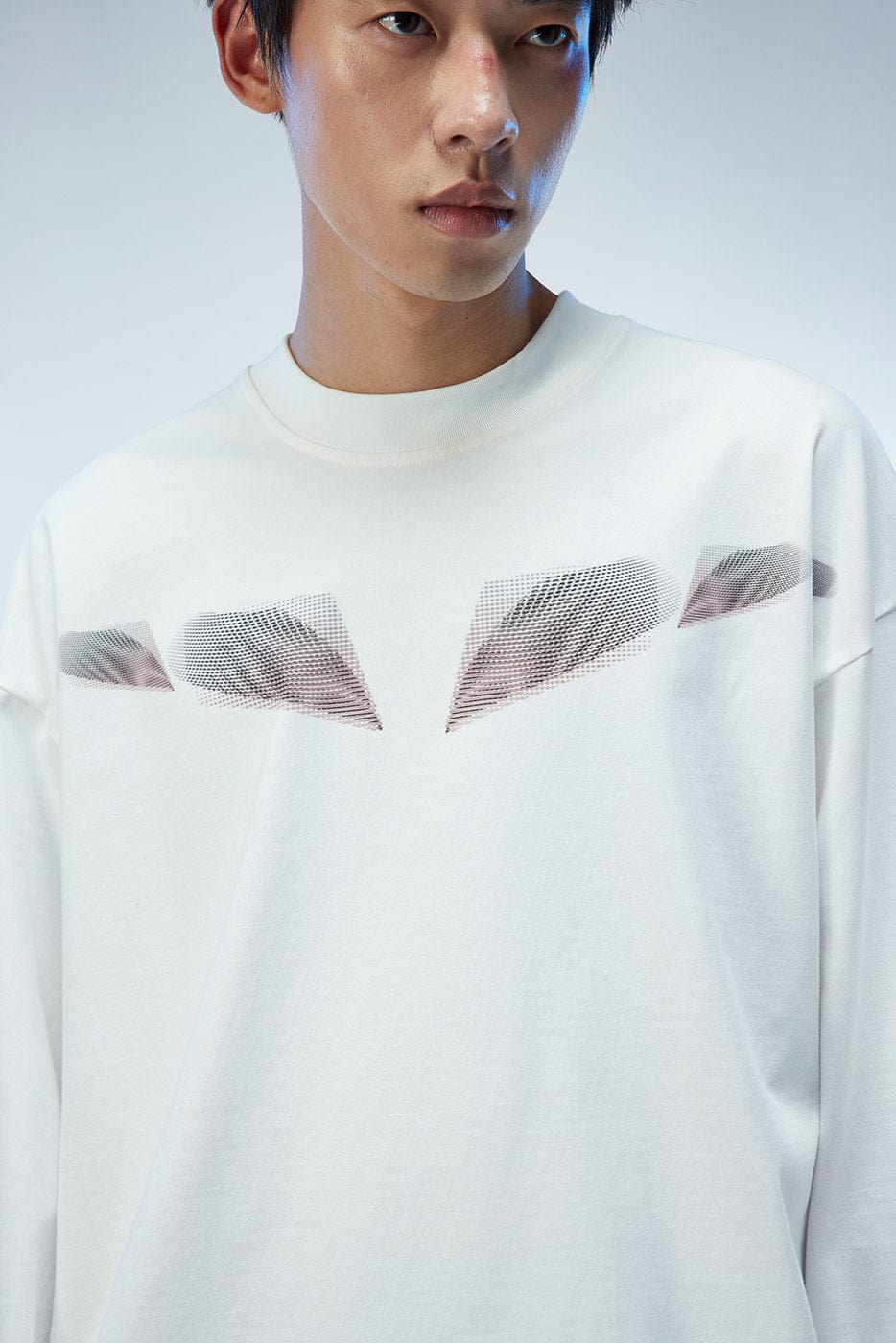 WHISTLEHUNTER Misaligned Hallucination Faux Leather Logo L/S Tee