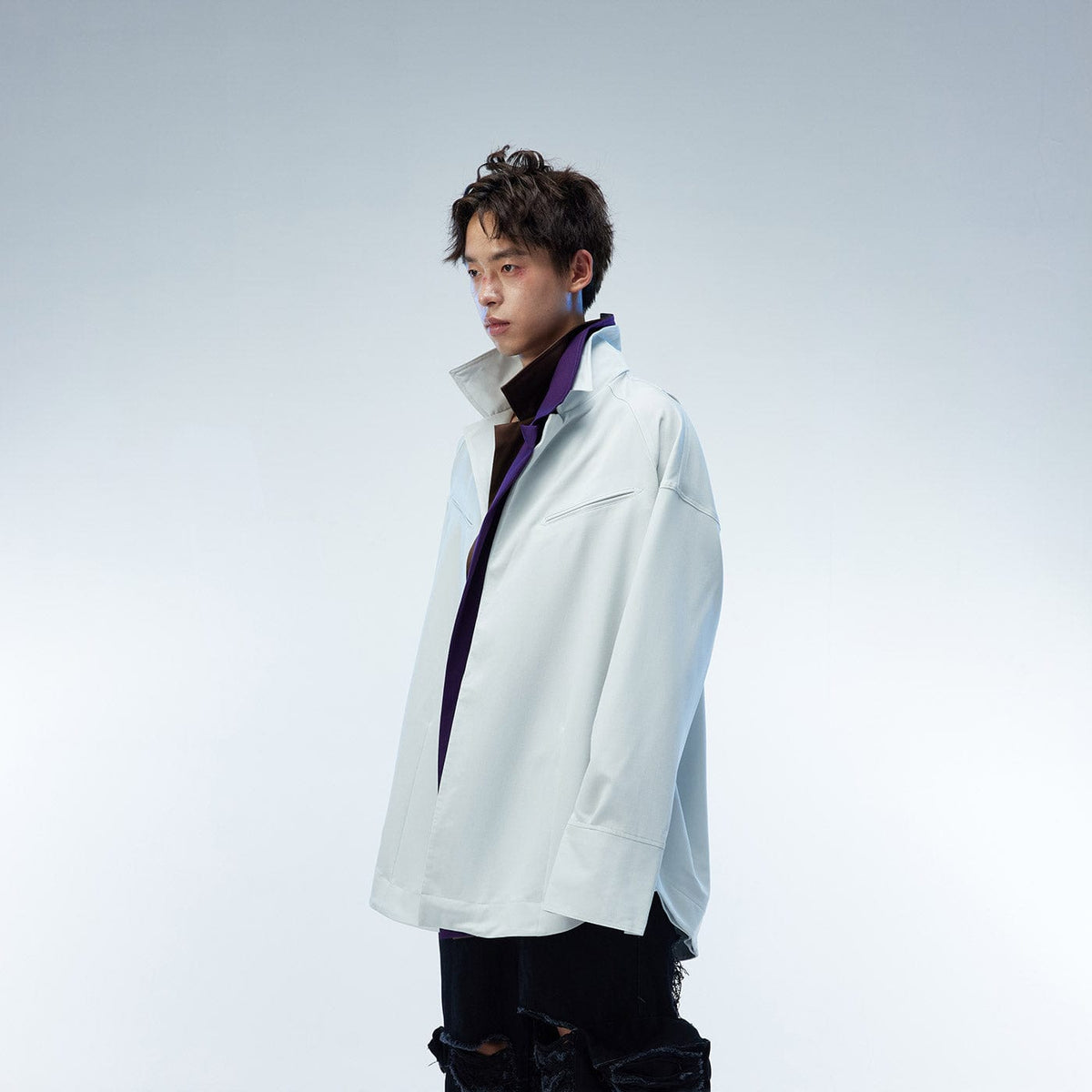 WHISTLEHUNTER Modern Caped Oversized Shirt