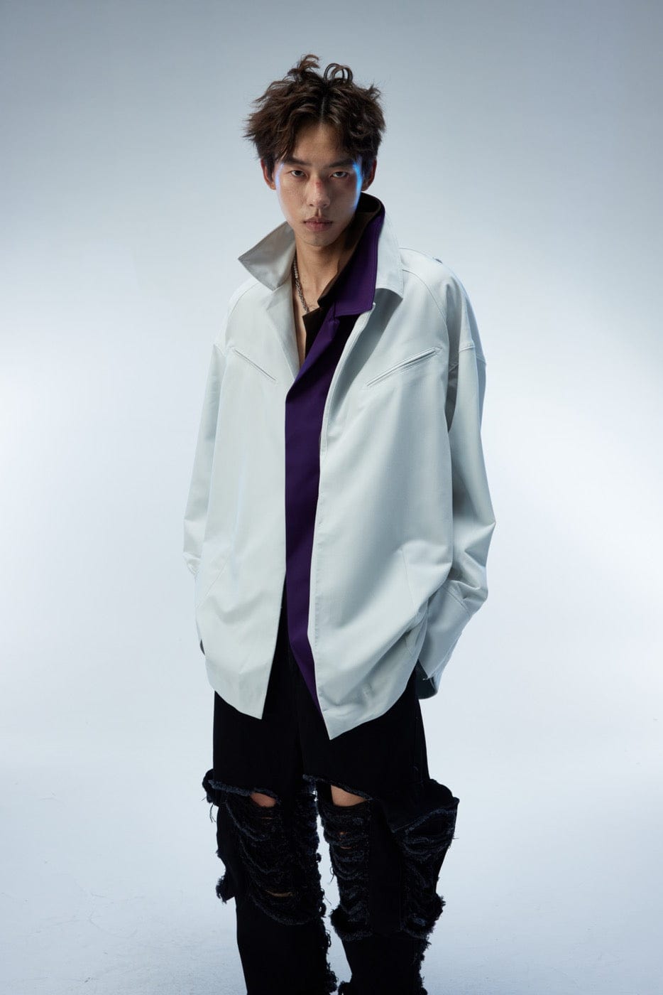 WHISTLEHUNTER Modern Caped Oversized Shirt