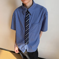 KREATE Preppy Half-Sleeve Shirt with Tie