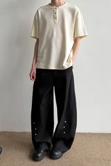 KREATE Petal Buttoned Wide-Leg Trousers