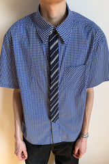KREATE Preppy Half-Sleeve Shirt with Tie